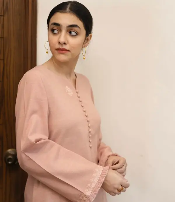 Blush Pink Cotton Silk Kurta - Image 3